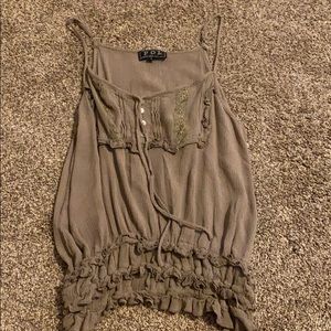 Tan cinched tank top size large fits medium